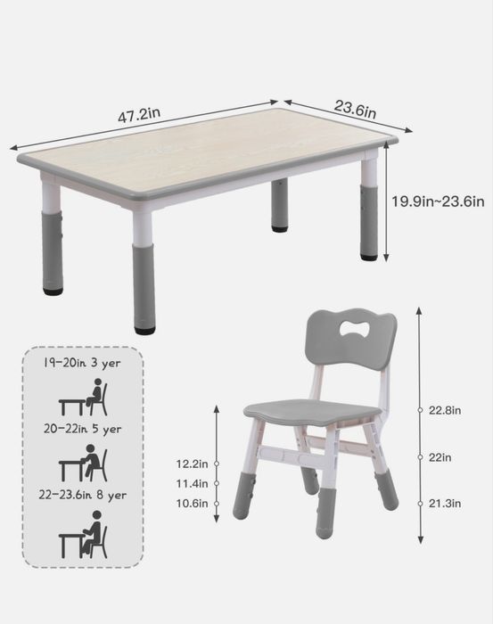 Комплект детска учебна маса и столове