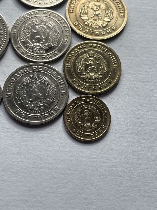 Монети 1, 3, 5, 10, 20, 25, 50 стотинки и 1 лев 1951, 52, 54, 59, 60 г