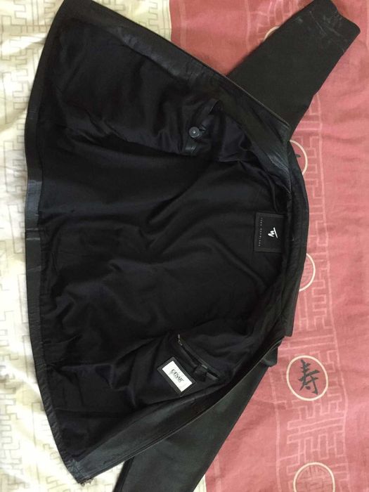 Мъжко черно яке от естествена телешка кожа