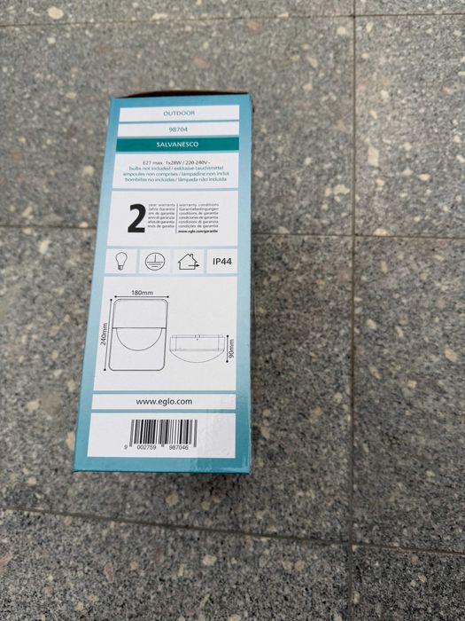 Външна стенна лампа EGLO Salvanesco Черна IP44 E27 Max 28W