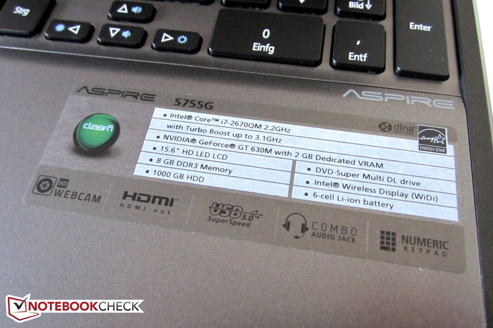 Acer aspire 5755 Multimedia light gaming ofice