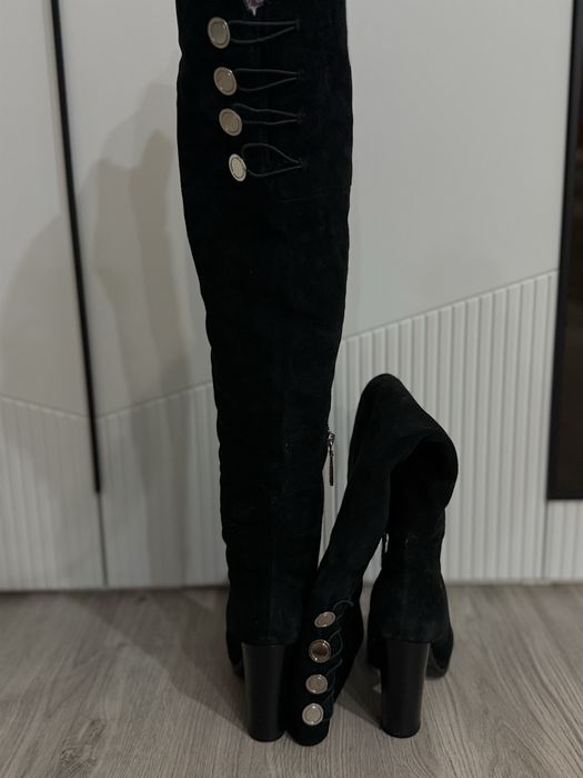 Зимние замшевые сапоги