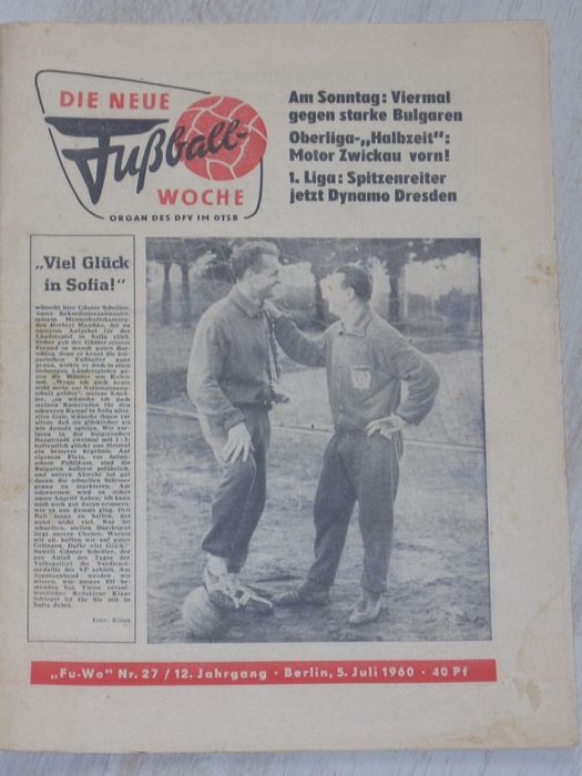 Оригинални стари футболни вестници от Германия от 1960, 1961, 1965
