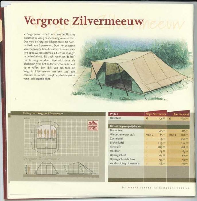 палатка Vergrote Zilvermeeuw