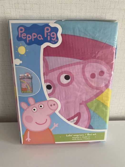 Детски спален комплект Peppa Pig Jump, прасенцето Пепа  – спално бельо за единично легло  140х200 см
