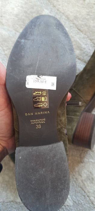 Cizme piele intoarsa lungi kaki