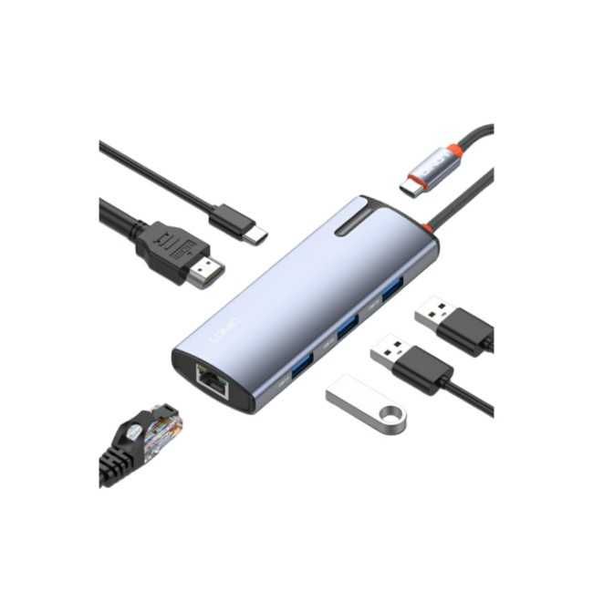 Hub, Хаб 8 in 1 LDNIO DS-18H USB-C Hub Adapter. Есть доставка
