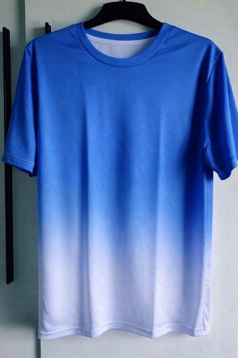Vand bluza cu maneca scurta de barbati albastru cu alb marime S