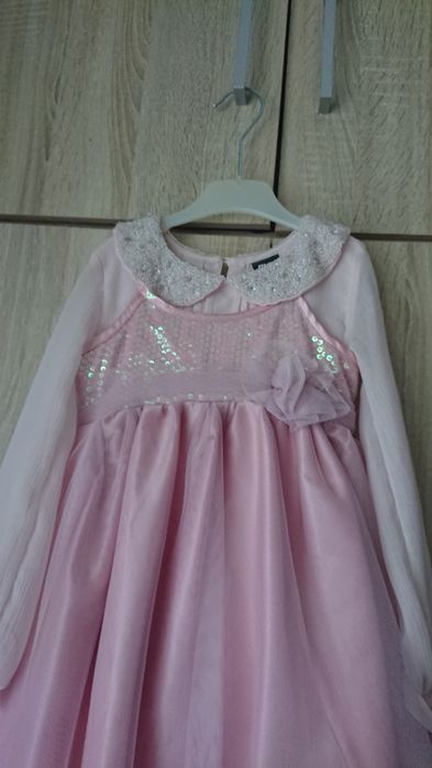 Bluza eleganta guler mărgele fete 5-6 ani, 110 cm