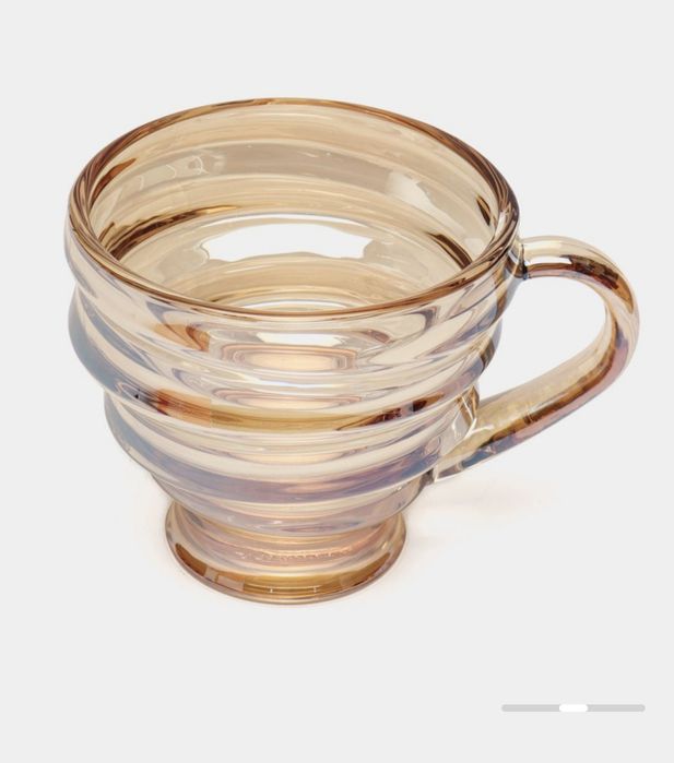 Чашки стеклянные 6штук в наличии золотистые