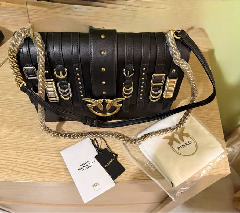 PINKO Черена Дамска чанта Pinko Love One Light