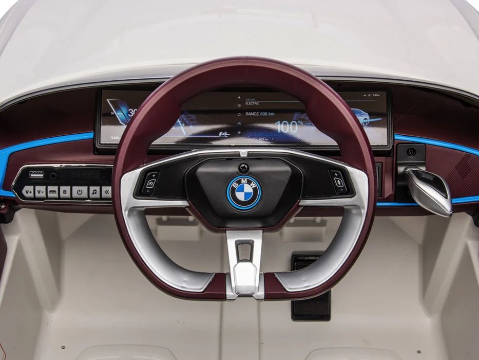 Bmw i4 акумулаторна кола 12v - детска акумулаторна кола, бяла, eva гум