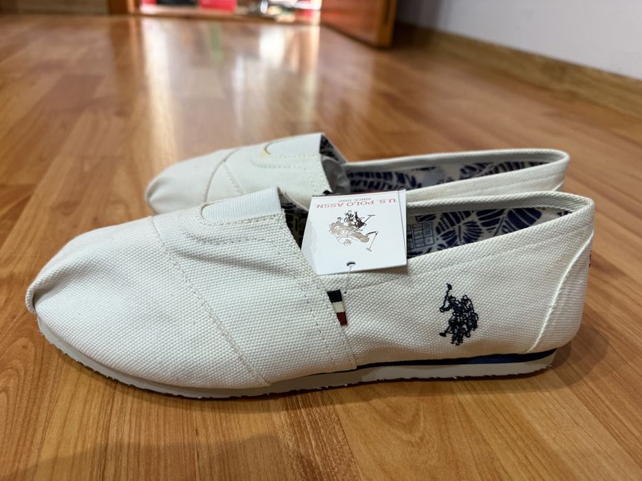 Mocasini us Polo  albi marimea 44
