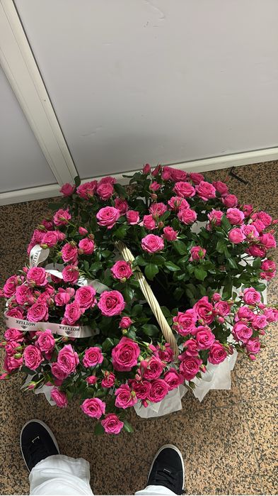 Пышные кустовые розы