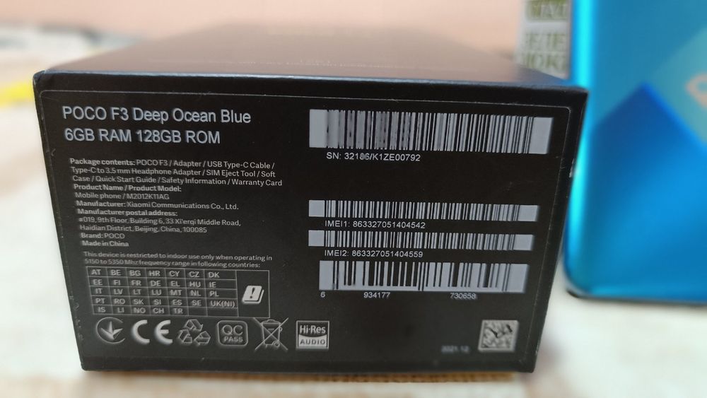 POCO F3 – 5G, 6/128GB, 6.67” AMOLED, 120Hz, Отлично състояние + кутия