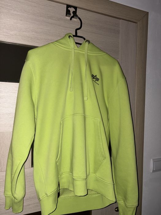 Alpha Industries суичър / худи в цвят зелено. Размер М.