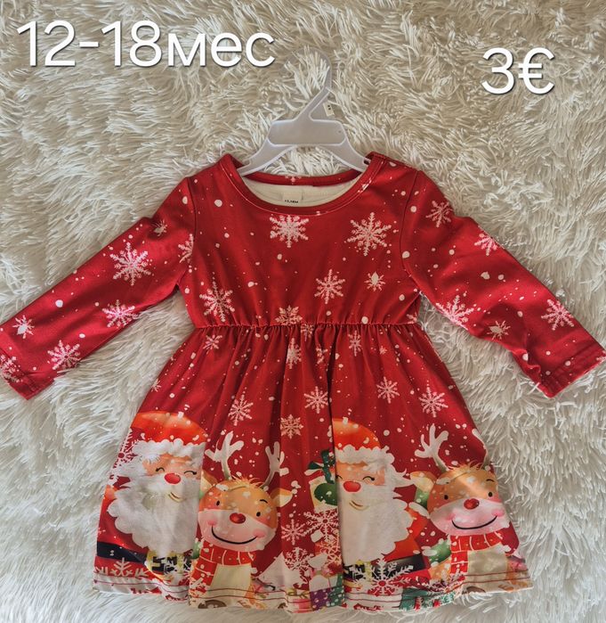 Коледна рокля 12-18мес