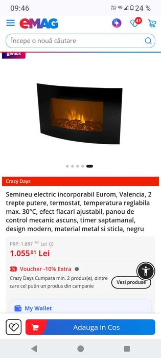Șemineu Eurom de vânzare