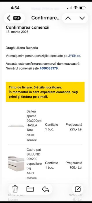 Pat pt o persoana 90x200