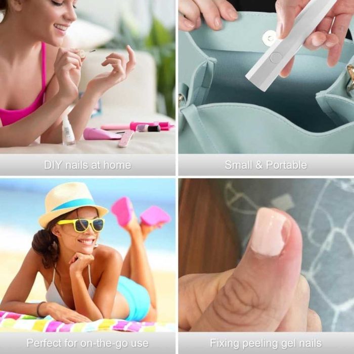 Преносима мини UV лампа за маникюр с Type-C зареждане