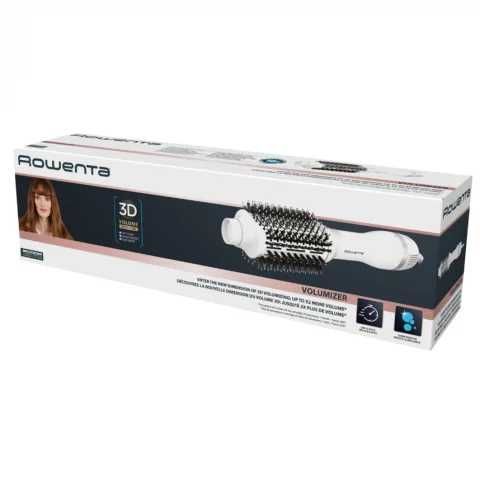 Perie cu aer cald Rowenta Volumizer CF6130F0, tehnologie 3D volume booster, perie ovala XL, 3 setari viteza/temperatura, alb/argintiu