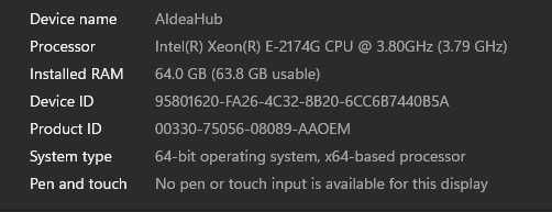HP Z2 G4 Tower Xeon E 2174G 3.80GHz / 64GB DDR4 / 1TB + 256GB SSD