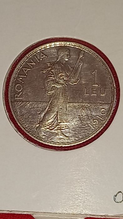 Vand 4 monede argint de 1 leu ani 1910, 1911, 1912 și 1914, infoliate,stare f buna