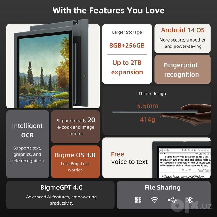 Электронная книга + блокнот Bigme B1051C Lite Color 10.3" inch 4/64 Г