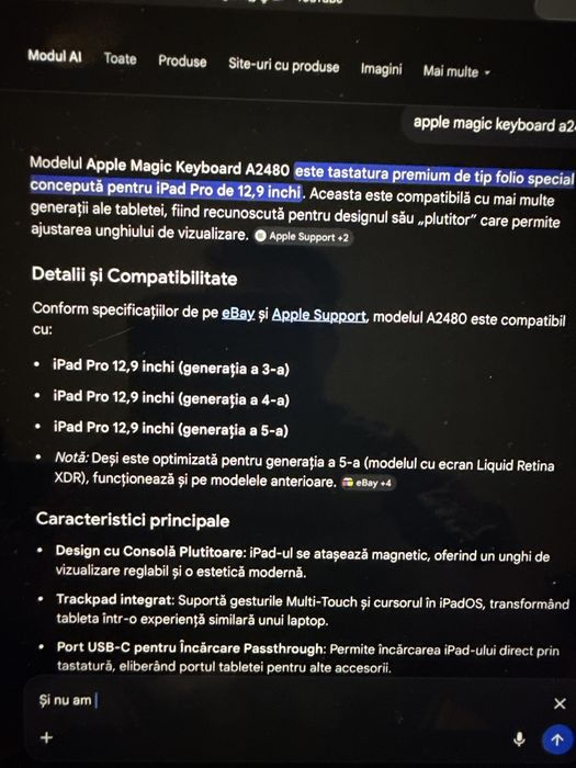 Tastatura apple ipad  12.9 gen3.4.5