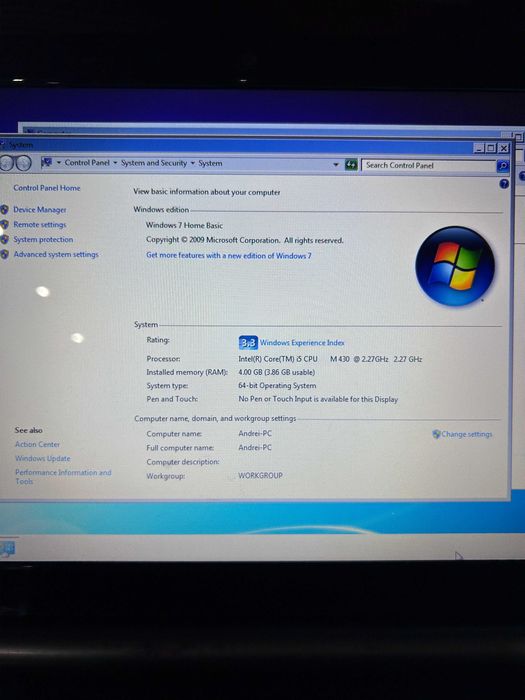 Laptop Packard Bell 15.6, Intel Core i5, 500GB HDD, 4GB RAM