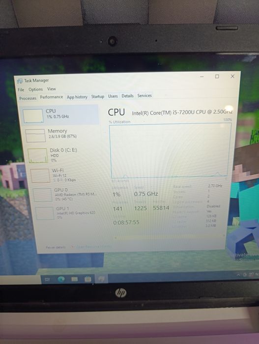 Laptop mid gaming hp 15.6 Intel i5 7200 video ATI r5 m330 2gb
