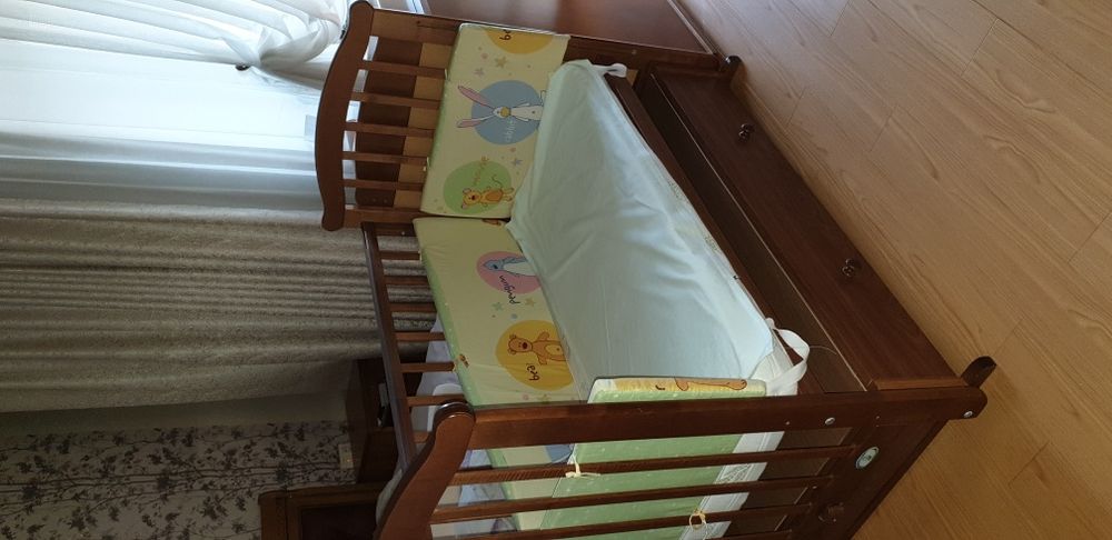 Кровать-манеж натуральное дерево