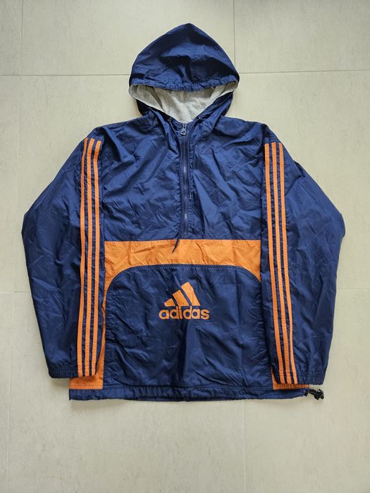 Geaca Adidas Vintage Culoare Albastru si Portocaliu
