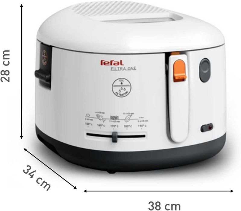 Фритюрник Tefal FF 1631 One Filtra, 1900W, 2.1 литра, Бял