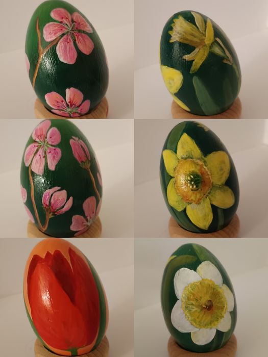 Рисувани яйца за Великден и в японски „кокеши“  стил