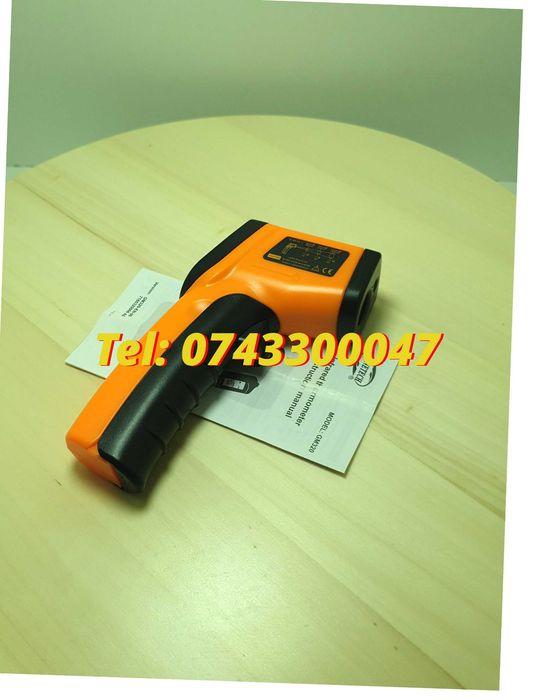 Termometru Industrial Optimus At 420 Interval -50 +480 Grade C Cu Afisaj Luminat , Portocaliu Negru