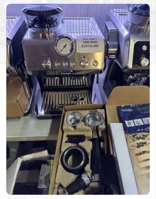 Espressor manual cu râșniță integrată De’Longhi La Specialista Arte EC9155.MB, factura si garantie 12 luni
