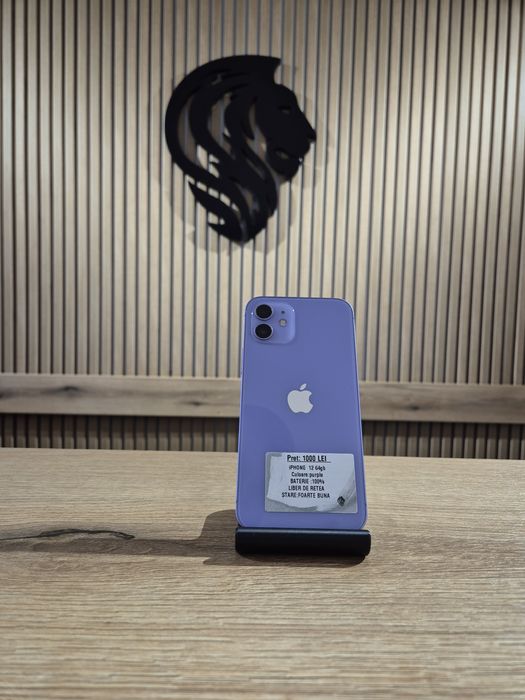 iPhone 12 64gb Purple Neverlocked Bat 100%/Fact+Garantie