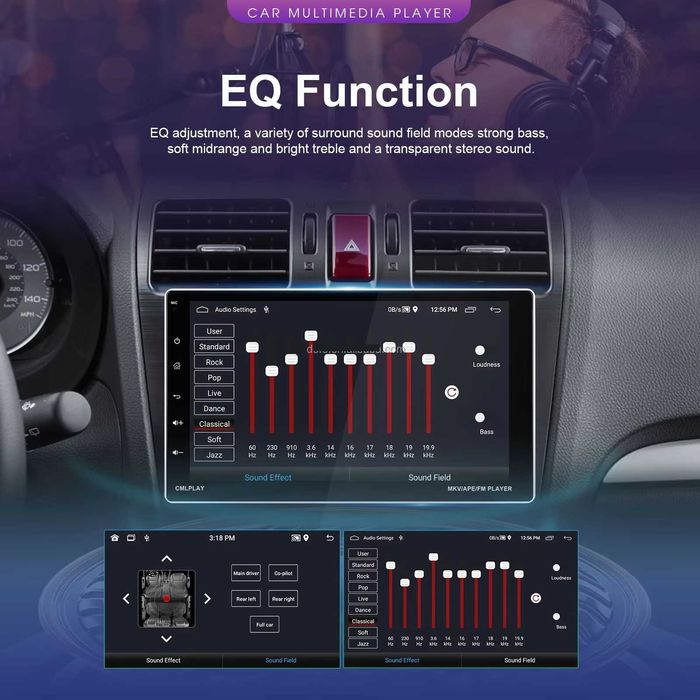 Мултимедия 9"  с Андроид Carplay Android Auto единичен дин навигация