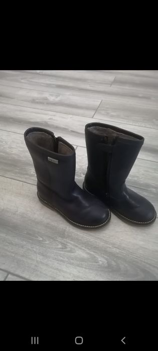 Кожаные детские демисезонные сапоги