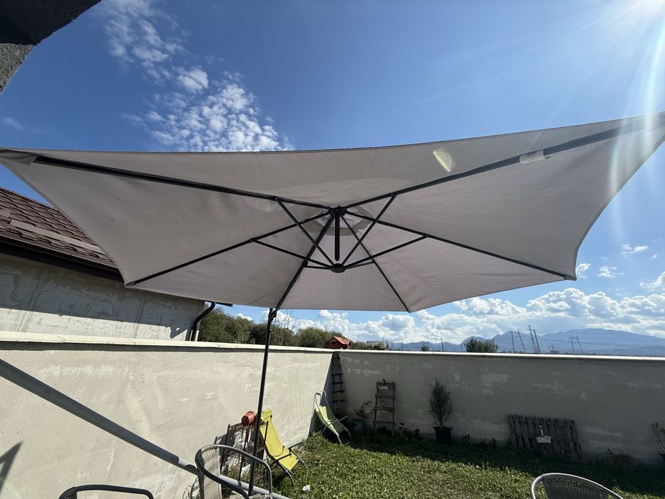Umbrelă grădină suspendată gri 2,80