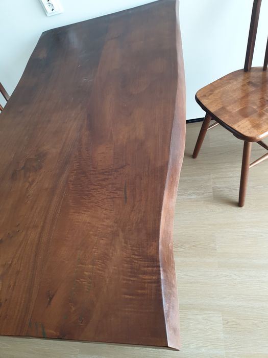 Деревянный стол из срубы, Садовый стол