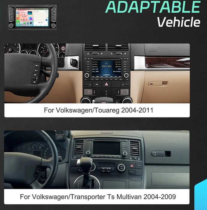 Мултимедия Двоен дин VW TOUAREG Transporter Multivan навигация Android