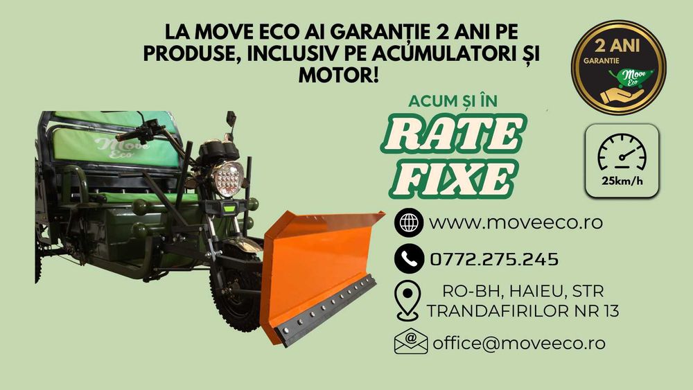 Triciclu electric Cargo 500 EEC 60V-45AH - Optional cu Lamă de zăpadă