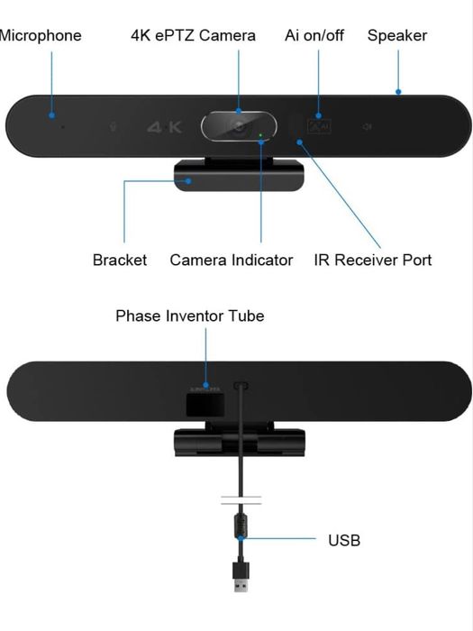 Cameră Noua pentru videoconferințe Matosio EagleBar Pro2, cameră 4K
