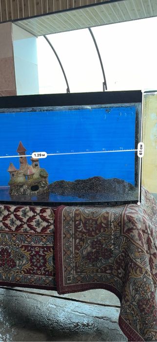 Аквариум катта размерда.  350 л сув кетади