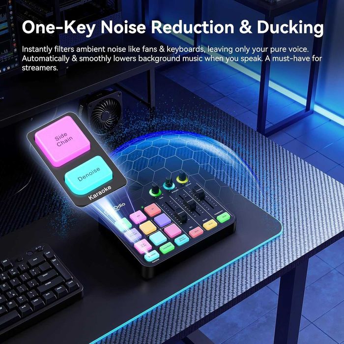 OneOdio Solocaster Геймърски аудио миксер - 5-канален интерфейс