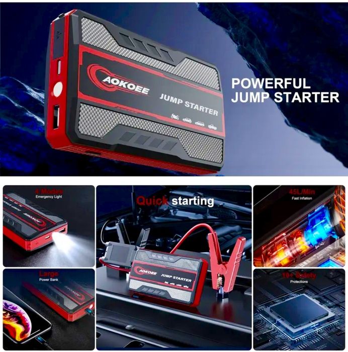 Starter Auto Pornire Auto Jump Starter și Power Bank 2in1