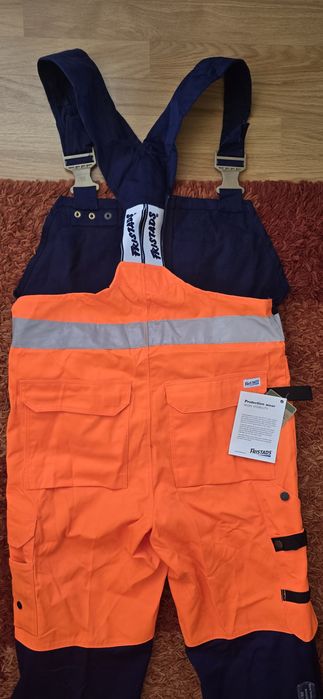 Salopetă/Pantaloni de lucru Fristads High Visibility bicoloră (Portocaliu/Bleumarin), NOUĂ cu etichete, Mărimea C50