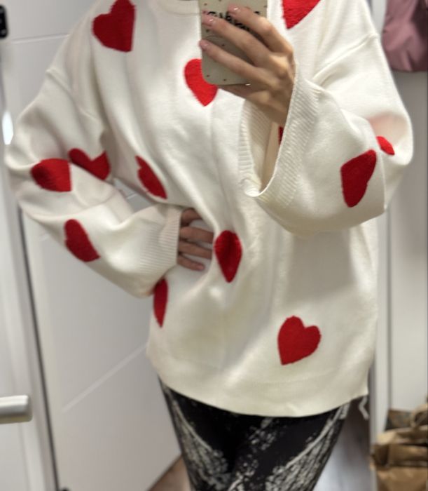 Блуза голям размер на сърца